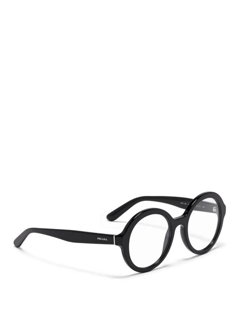 prada round eyeglasses|Prada black round glasses.